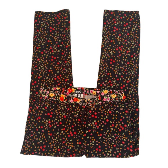 Dolce & Gabbana Pants - Vintage Dolce & Gabbana - Floral Print Straight Leg Pants‎